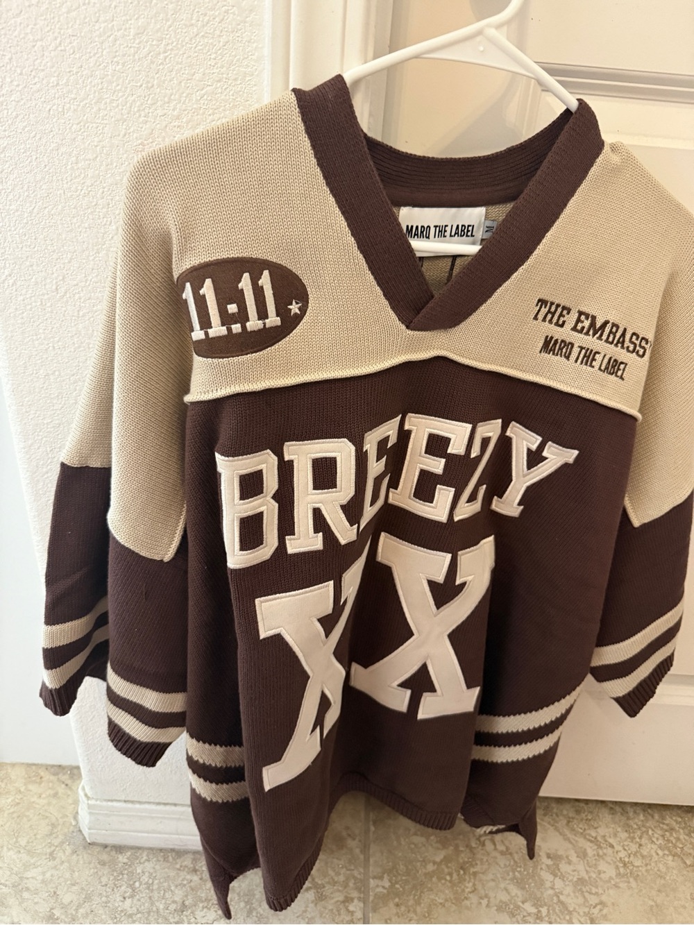 MARQ THE LABEL THE EMBASSY BREEZY KNIT Brown & Cream Breezy XX Knit Sweater